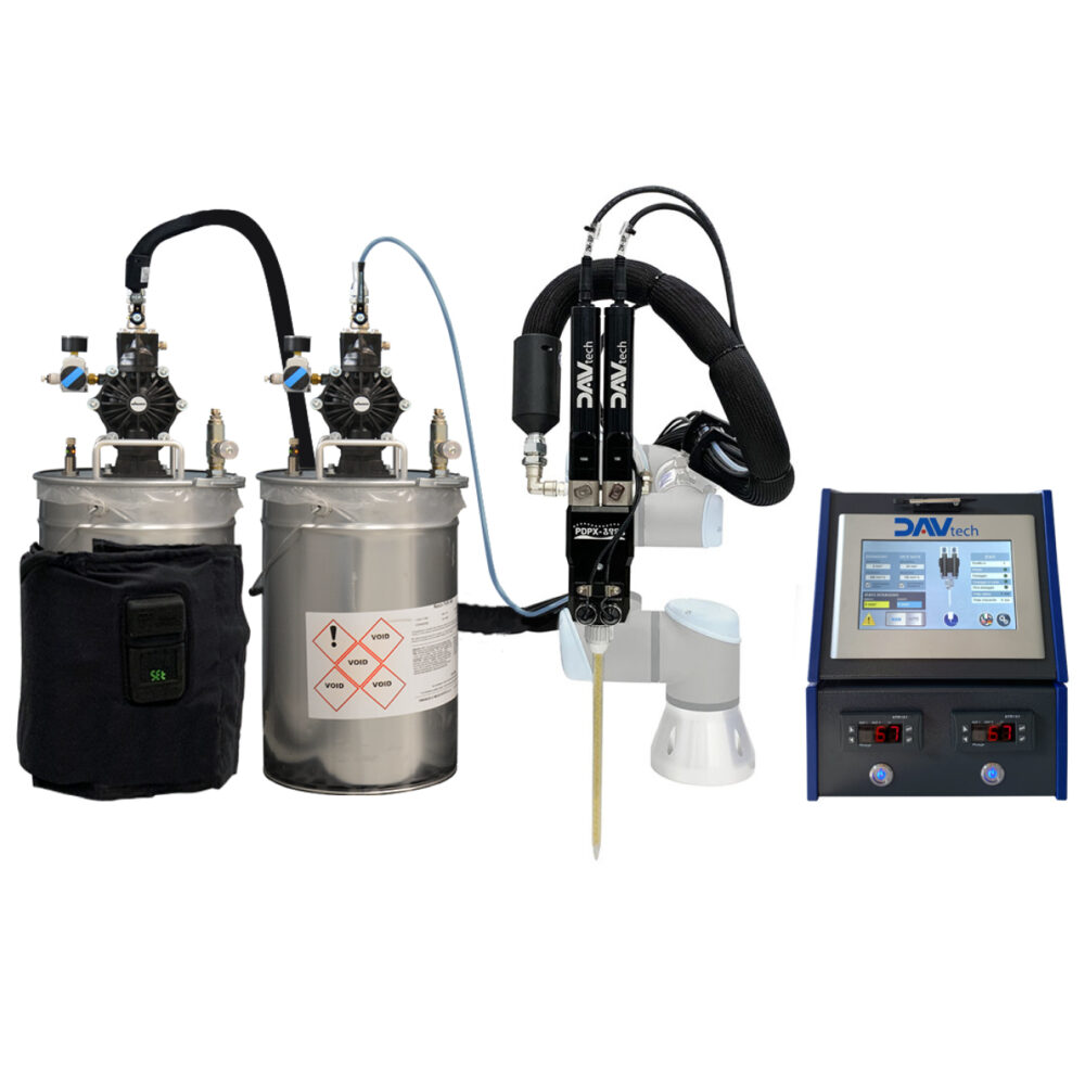 Volumetric dispensing system for Bi-Component Resin in drums