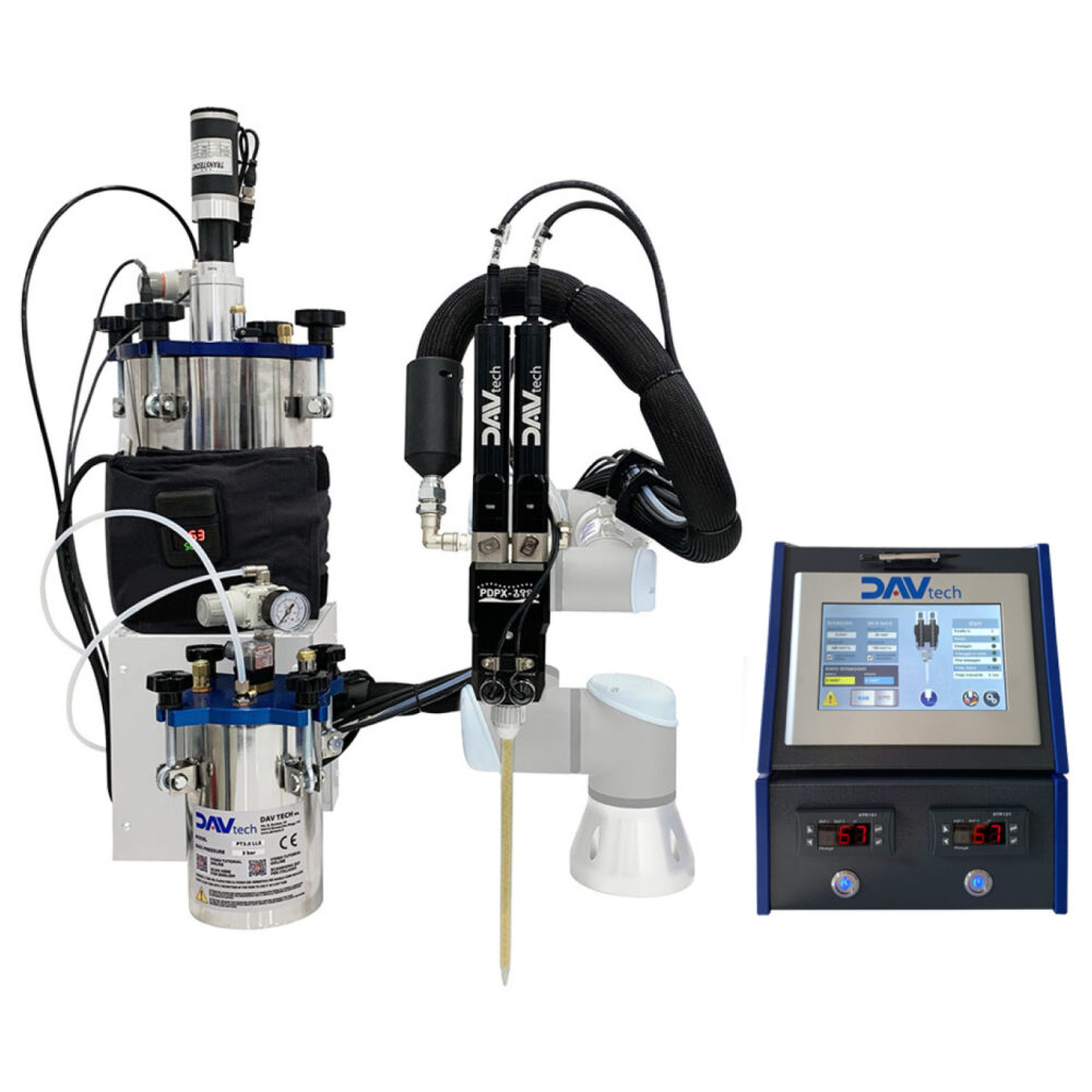 Volumetric dispensing system for Bi-Component Resin in tanks